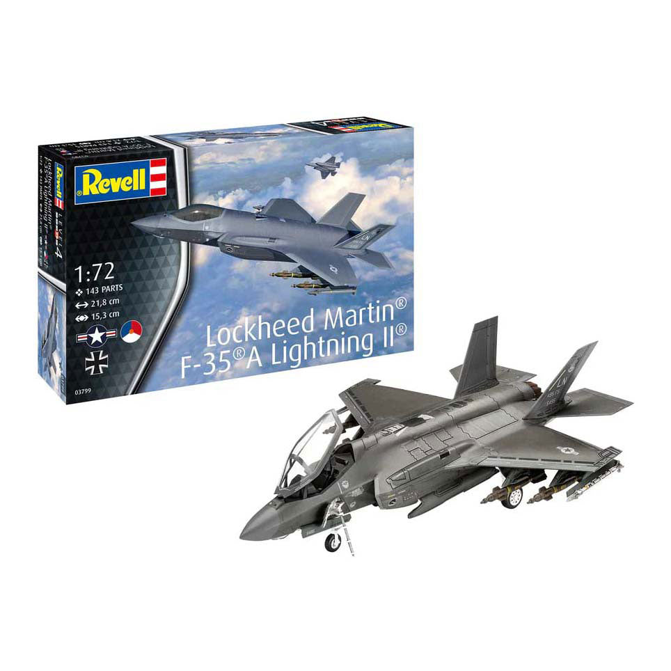 Maqueta Revell - Lockheed Martin F35 A Lightning II 1:72 - 143 piezas.