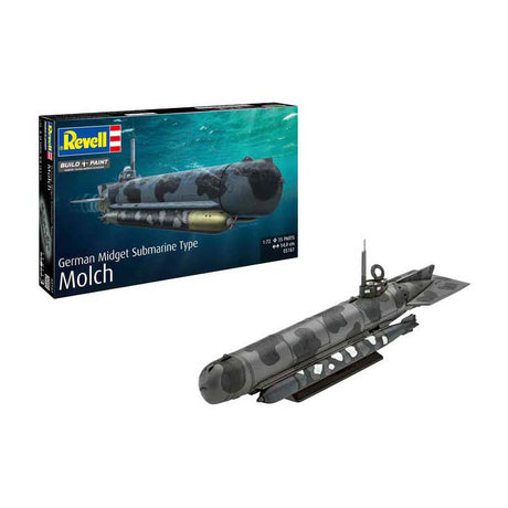 Maqueta Revell - submarino alemán tipo molch 1:72 - 35 piezas.
