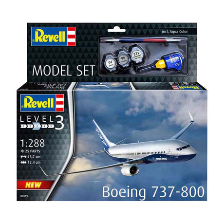 Maqueta Revell - boeing 737-800 1:288 - 25 piezas. - incl. colores de pintura basicos
