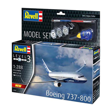 Maqueta Revell - boeing 737-800 1:288 - 25 piezas. - incl. colores de pintura basicos