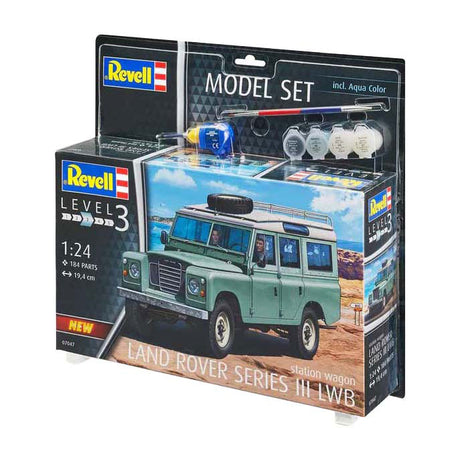 Maqueta Revell - land rover serie iii lwb (s. wagon) 1:24 - 184pzs. - incl. colores de pintura basicos