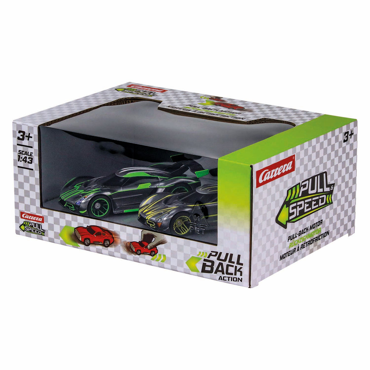 Paquete doble de hipercoches Carrera pull back - 1:43