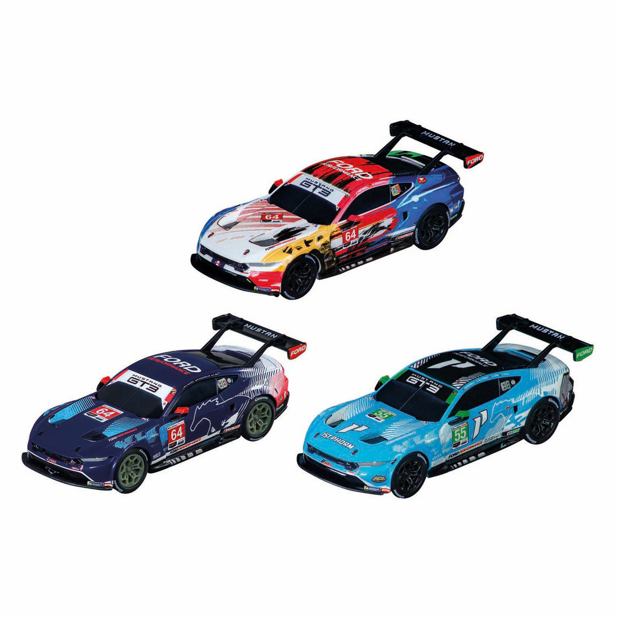 Carrera pull back ford mustang gt3 1:43 - 3 uds.