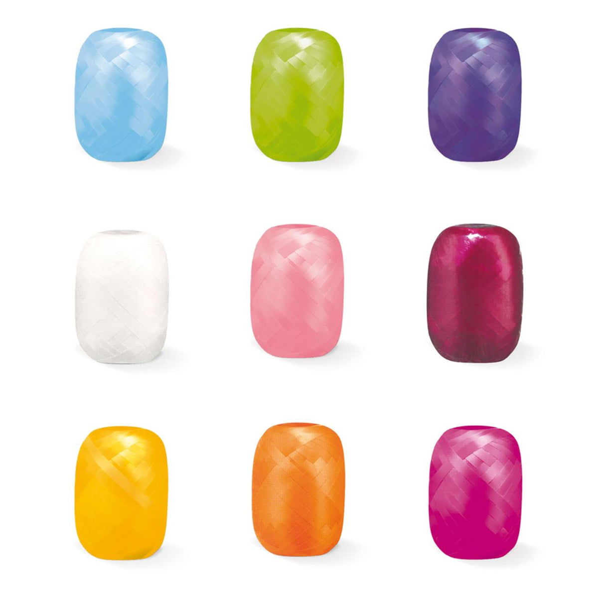 Globos cinta rizadora 20mx5mm paquete de 24 rollos colores surtidos