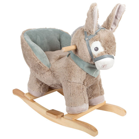 Pie pequeño - burro de madera con silla