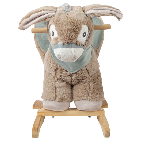 Pie pequeño - burro de madera con silla