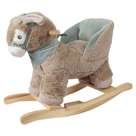 Pie pequeño - burro de madera con silla