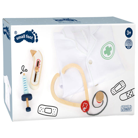 Peque de pie - chaqueta doctor con accesorios de madera, 4dlg.