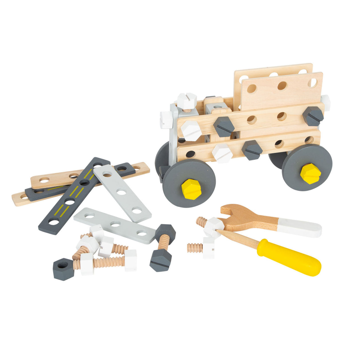Small foot - set de construcción de madera miniwob, 67 piezas.