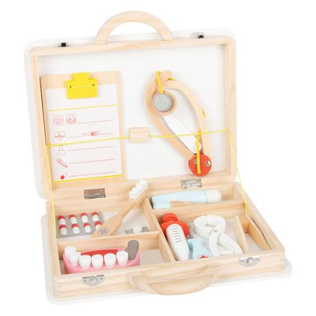 Small foot - set de médico y dentista de madera 2 en 1 en estuche