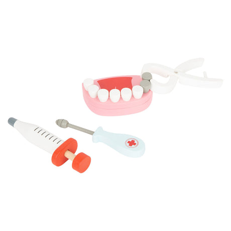 Small foot - set de médico y dentista de madera 2 en 1 en estuche