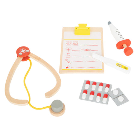 Small foot - set de médico y dentista de madera 2 en 1 en estuche