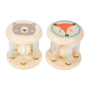 Small foot - animal sonajero de madera, juego de 2