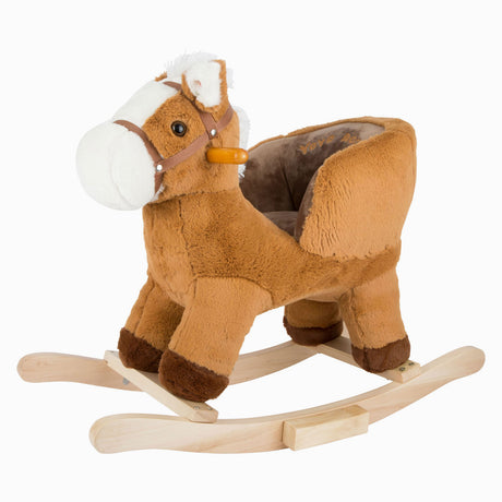 Small foot - caballito balancín de madera marrón con asiento y sonido