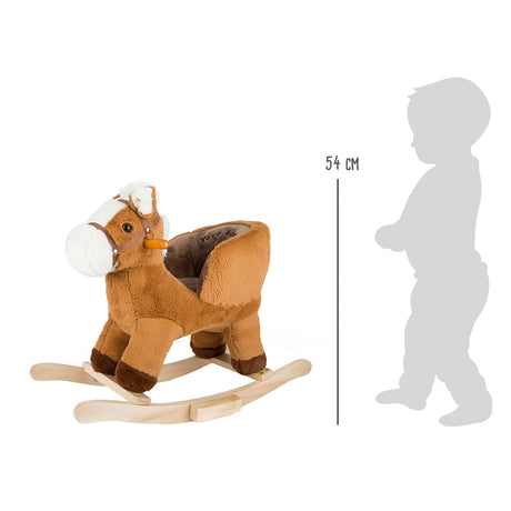 Small foot - caballito balancín de madera marrón con asiento y sonido