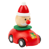 Coche de Navidad de tracción de madera pequeña de madera