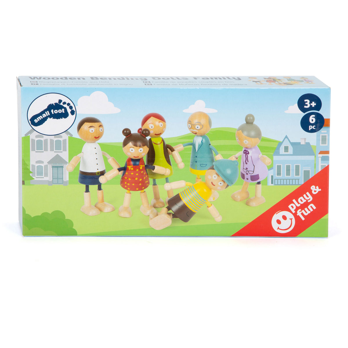 Small foot - familia de casas de muñecas de madera flexibles, 6 piezas.