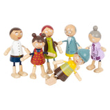 Small foot - familia de casas de muñecas de madera flexibles, 6 piezas.