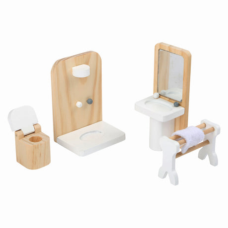 Small foot - Juego completo de muebles de casa de muñecas de madera, 28 piezas.
