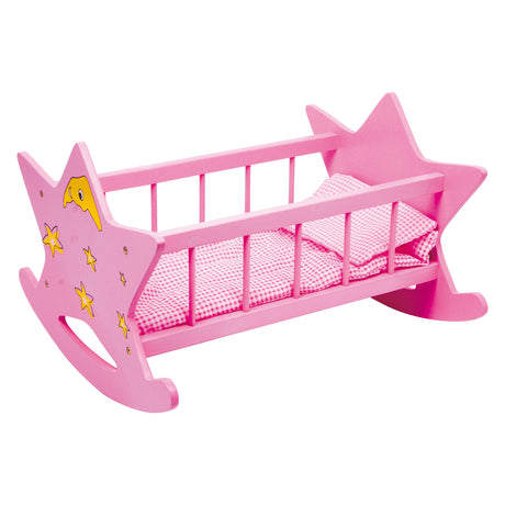 Small foot - cama para muñecas de madera estrella rosa