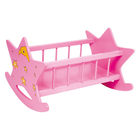 Small foot - cama para muñecas de madera estrella rosa
