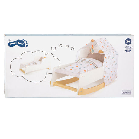 Pie pequeño - columpio de madera para cama de muñecas botón pequeño