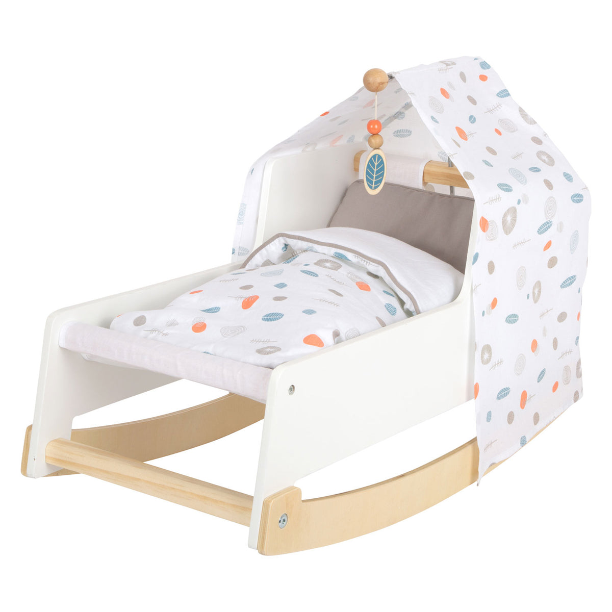 Pie pequeño - columpio de madera para cama de muñecas botón pequeño