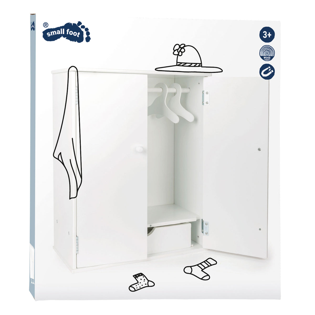 Armario para muñecas de madera Small foot 53 cm blanco