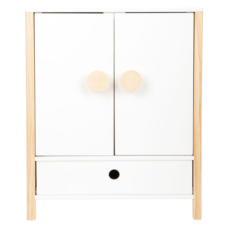 Small foot - Armario para muñecas de madera con perchas, 3 piezas.