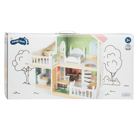 Small foot - casa de muñecas villa urbana de madera con muebles, 9 piezas.