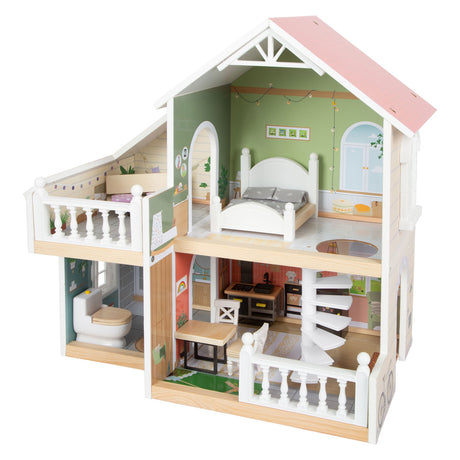 Small foot - casa de muñecas villa urbana de madera con muebles, 9 piezas.