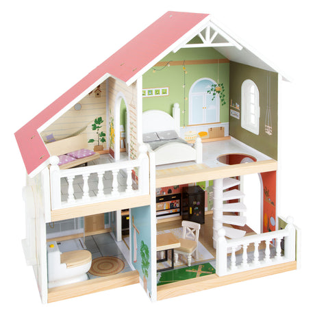 Small foot - casa de muñecas villa urbana de madera con muebles, 9 piezas.