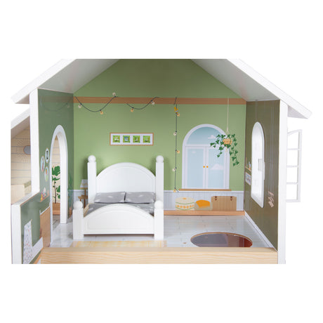 Small foot - casa de muñecas villa urbana de madera con muebles, 9 piezas.