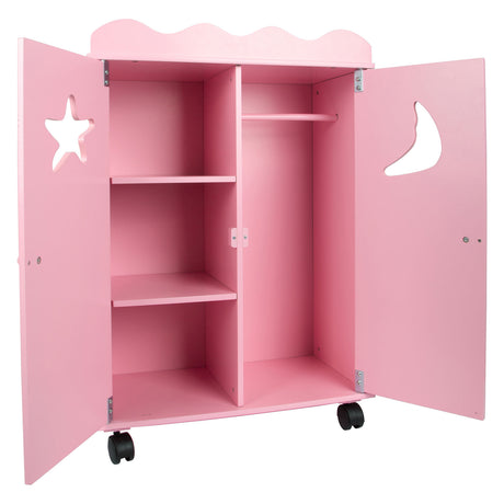 Small foot - armario para muñecas de madera rosa