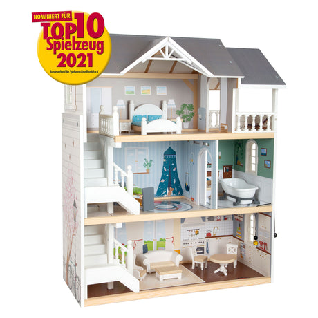 Small foot - casa de muñecas villa urbana de madera con accesorios, 13 uds.