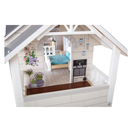 Small foot - casa de muñecas villa urbana de madera con accesorios, 13 uds.