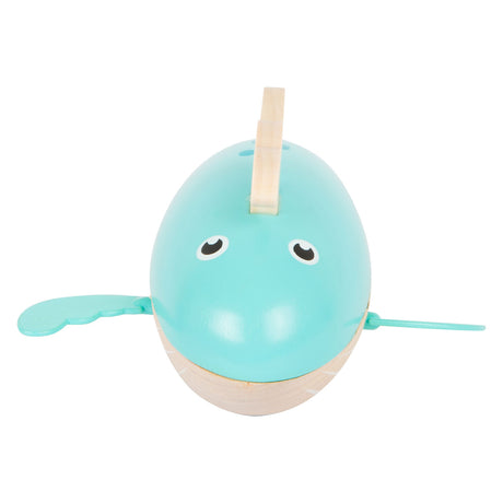 Small foot - Ballena de madera para el baño, juguete al que se le puede dar cuerda