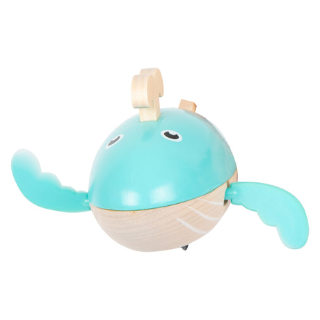 Small foot - Ballena de madera para el baño, juguete al que se le puede dar cuerda