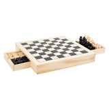 Small foot - caja de juego 3 en 1 juego de molino de damas de ajedrez
