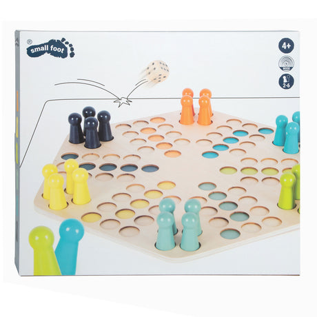 Small foot - juego de parchís de madera - 6 jugadores