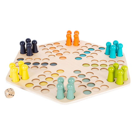 Small foot - juego de parchís de madera - 6 jugadores