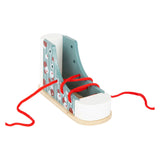 Pie pequeño - zapato de cordones de madera con cordón