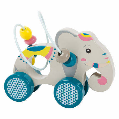 Small foot - figura de empuje de madera de elefante con motor en espiral