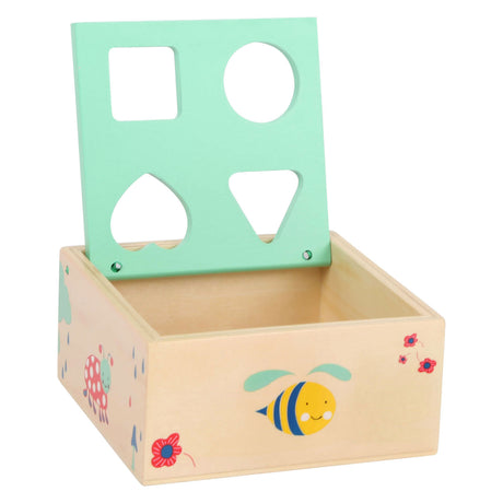 Small foot - Clasificador de formas de madera con bloques naturales, 5 piezas.