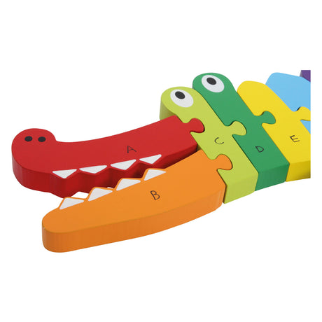 Small foot - Puzzle ABC de cocodrilos de madera, 26 piezas.