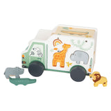 Small foot - Clasificador de formas de madera en jeep safari, 6 piezas.