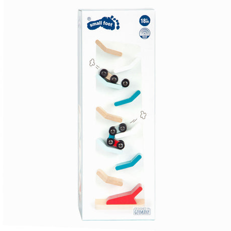 Small foot - Torre de autopista de madera con coches, 3 piezas.