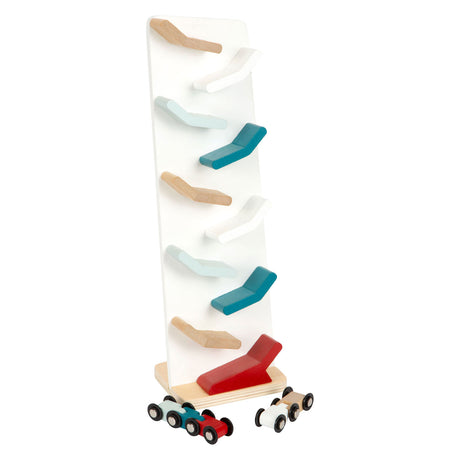 Small foot - Torre de autopista de madera con coches, 3 piezas.