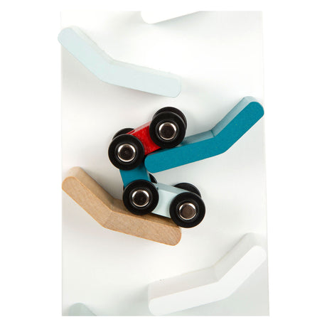 Small foot - Torre de autopista de madera con coches, 3 piezas.