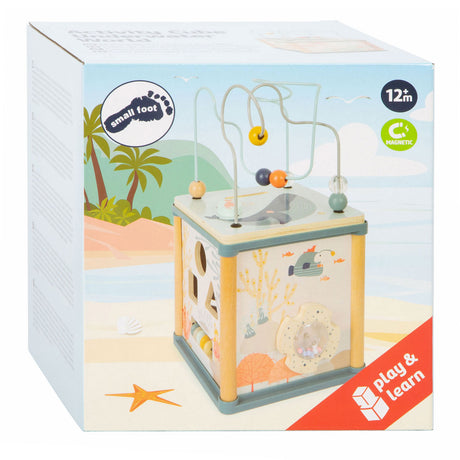 Small foot - cubo de actividades de madera y espiral de motricidad mundo submarino